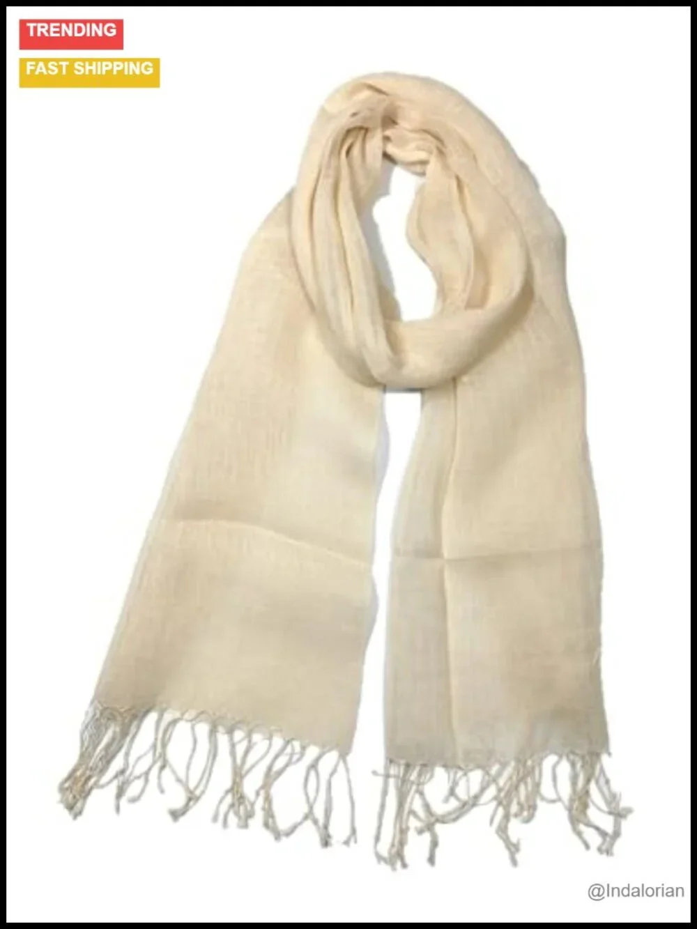 Linen Scarf 100% European Flax Lightweight Breathable Unisex